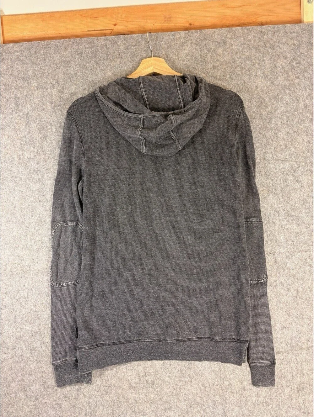 John Varvatos Zip Up Hoodie Long Sleeve Sweatshirt Black Womens Small